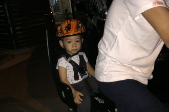 Faiz is on a night bike ride